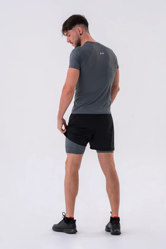 Heren T-shirt Nebbia  Functional Slim-fit T-shirt 324 grey XL
