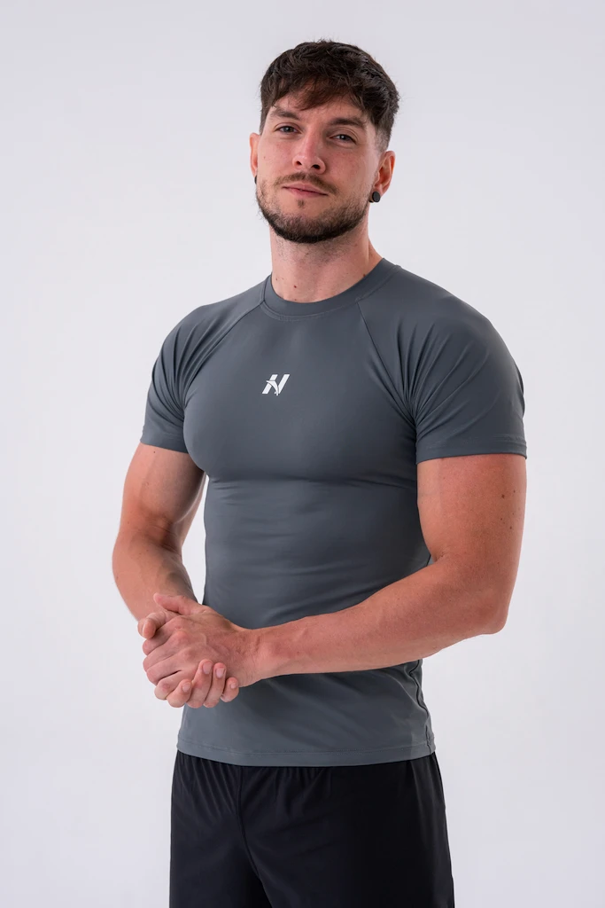 Heren T-shirt Nebbia  Functional Slim-fit T-shirt 324 grey XL