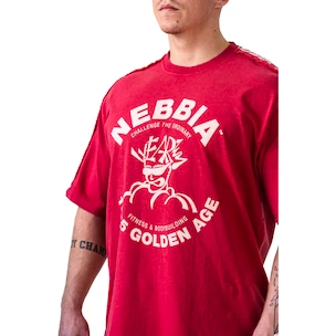 Heren T-shirt Nebbia NEBBIA x OLYMPIA Washed Oversized T-Shirt GOLDEN AGE 790 red