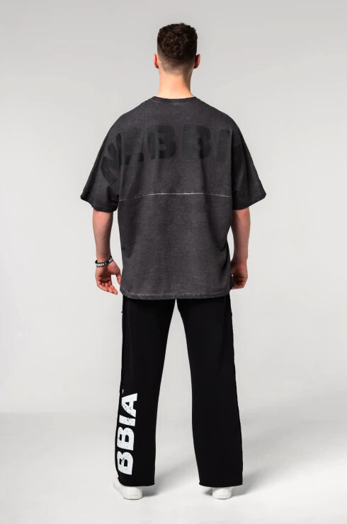 Heren T-shirt Nebbia  Washed-off Oversized Heavyweight Cotton T-shirt NO SHORTCUTS Black