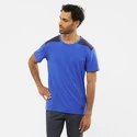 Heren T-shirt Salomon Essential Colorblock Nautica Blue