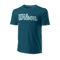 Heren T-shirt Wilson Script Eco Cotton Tee-Slimfit Blue Coral