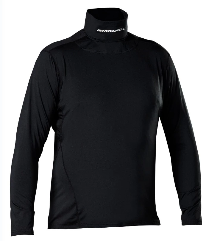 Heren T-shirt WinnWell  Base Layer Top W/ Built-In Neck Guard Senior