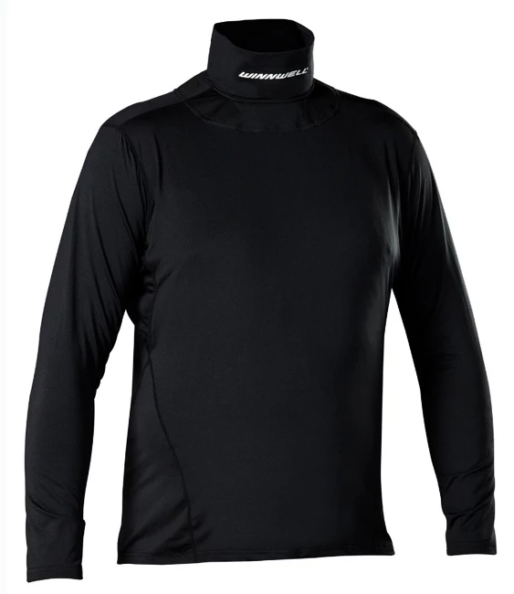 Heren T-shirt WinnWell  Base Layer Top W/ Built-In Neck Guard Senior