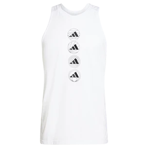 Heren tanktop adidas  Run Logo Tank White