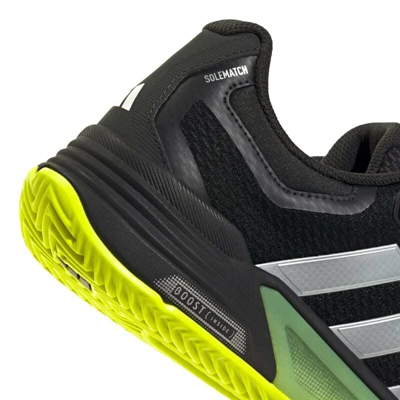 Heren tennisschoenen adidas Solematch Control 2 Clay Core Black/Lucid Lemon