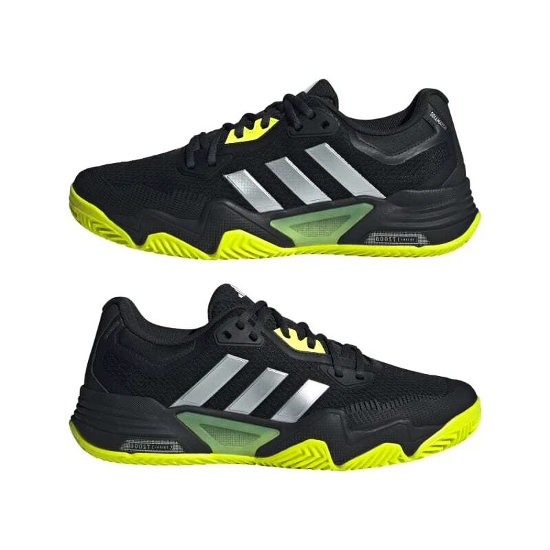 Heren tennisschoenen adidas Solematch Control 2 Clay Core Black/Lucid Lemon