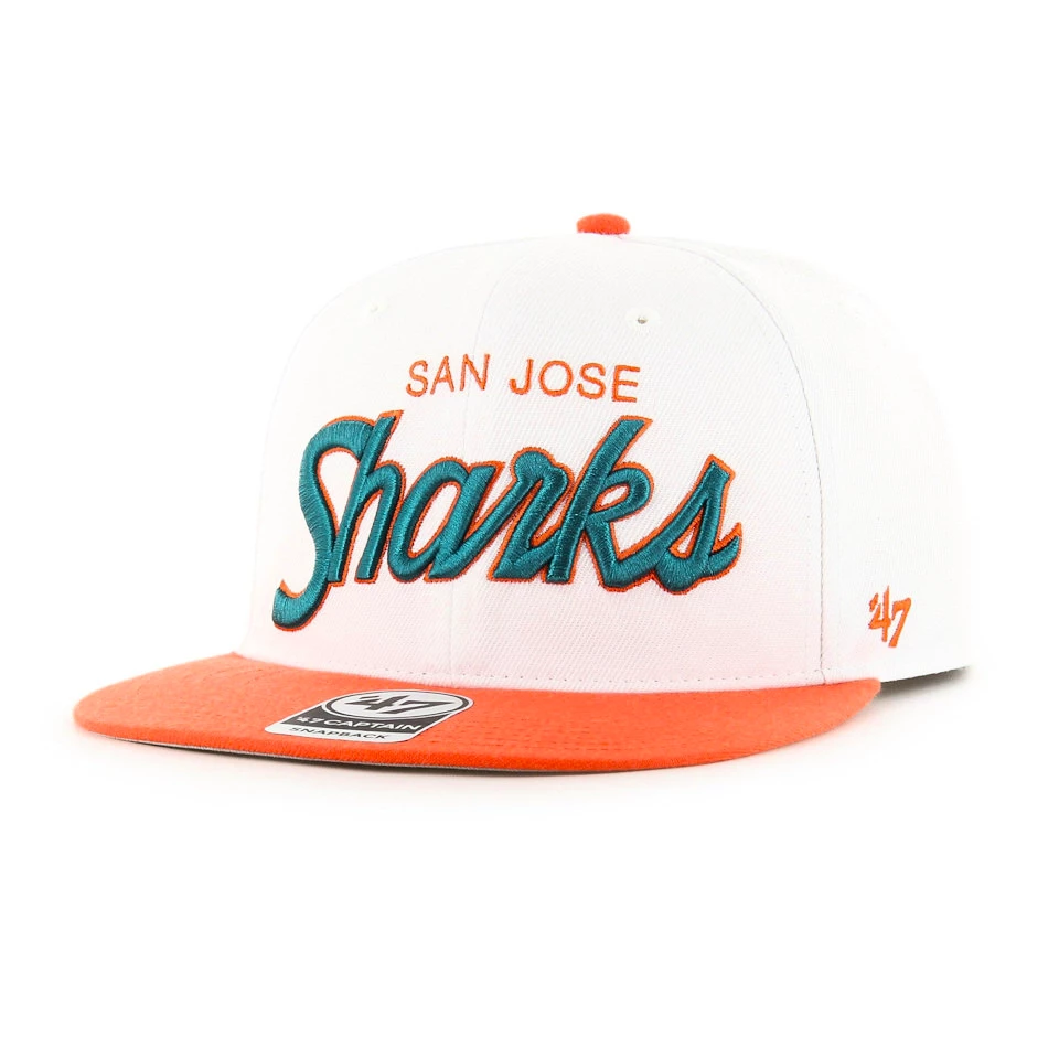 Herenpet 47 Brand  NHL San Jose Sharks Script Side Two Tone ’47 CAPTAIN