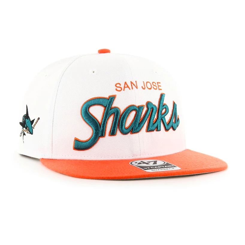 Herenpet 47 Brand  NHL San Jose Sharks Script Side Two Tone ’47 CAPTAIN