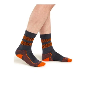 Herensokken Icebreaker Merino Hike+ Light Crew Natural Summit Graphite/Blaze/Black  XL