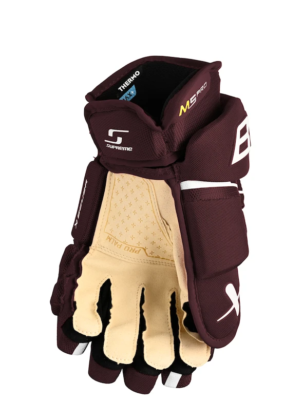 IJshockey handschoenen Bauer Supreme M5PRO Maroon Senior 15 inch
