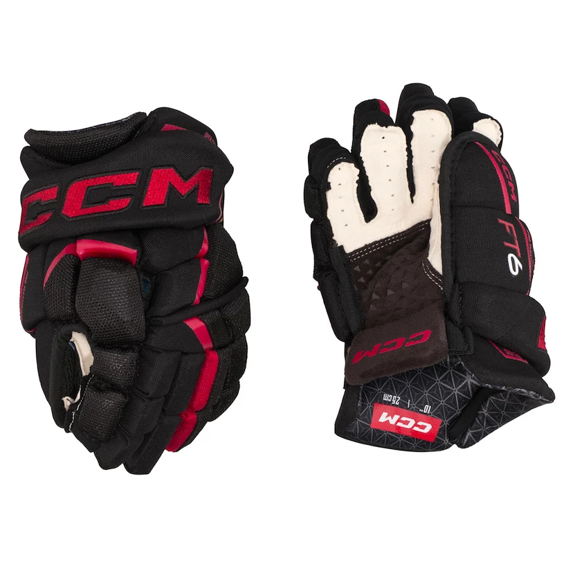 IJshockey handschoenen CCM JetSpeed FT6 Black/Red Junior 10 inch