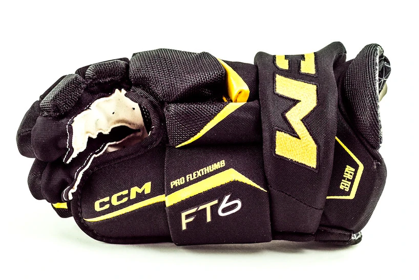 IJshockey handschoenen CCM JetSpeed FT6 Black/Sunflower Senior 13 inch