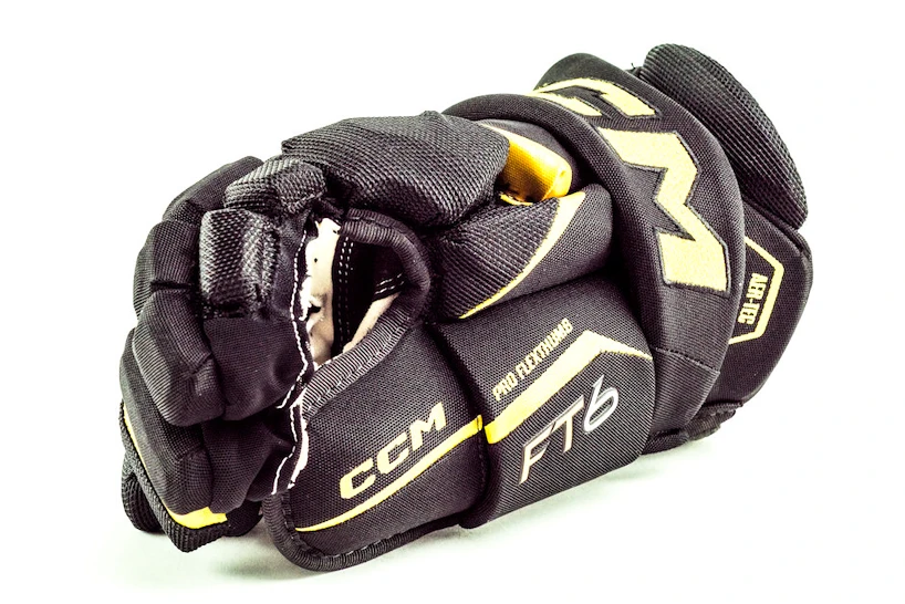 IJshockey handschoenen CCM JetSpeed FT6 Black/Sunflower Senior 13 inch