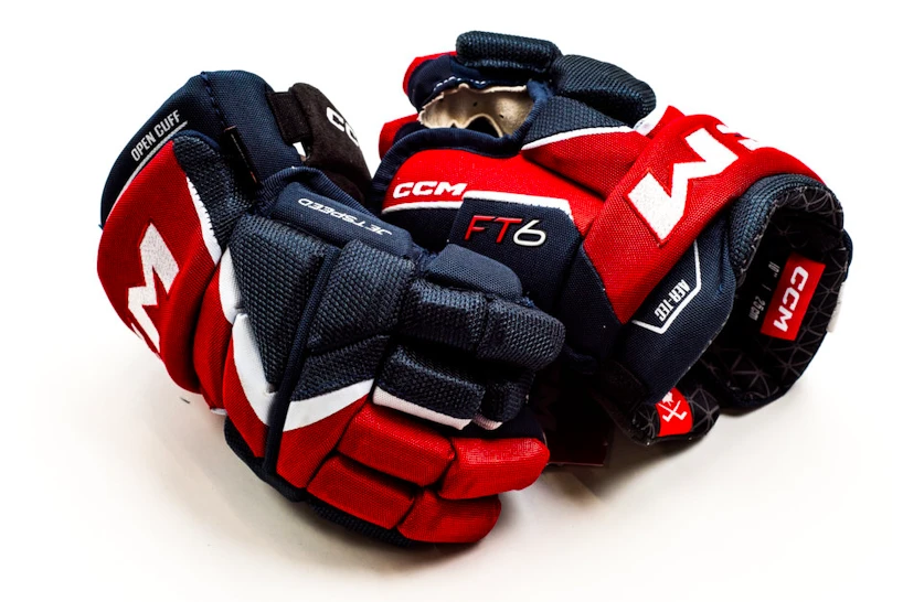 IJshockey handschoenen CCM JetSpeed FT6 Navy/Red/White Junior 10 inch