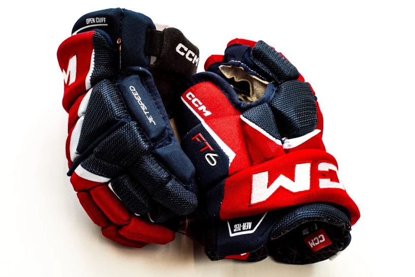 IJshockey handschoenen CCM JetSpeed FT6 Navy/Red/White Junior 10 inch