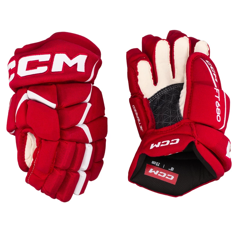 IJshockey handschoenen CCM JetSpeed FT680 Red/White Junior 11 inch