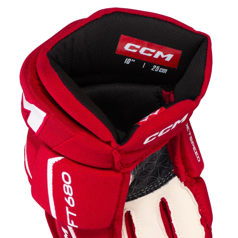 IJshockey handschoenen CCM JetSpeed FT680 Red/White Junior 11 inch