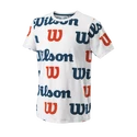 Kinder T-shirt Wilson  All Over Logo Tech Tee B White