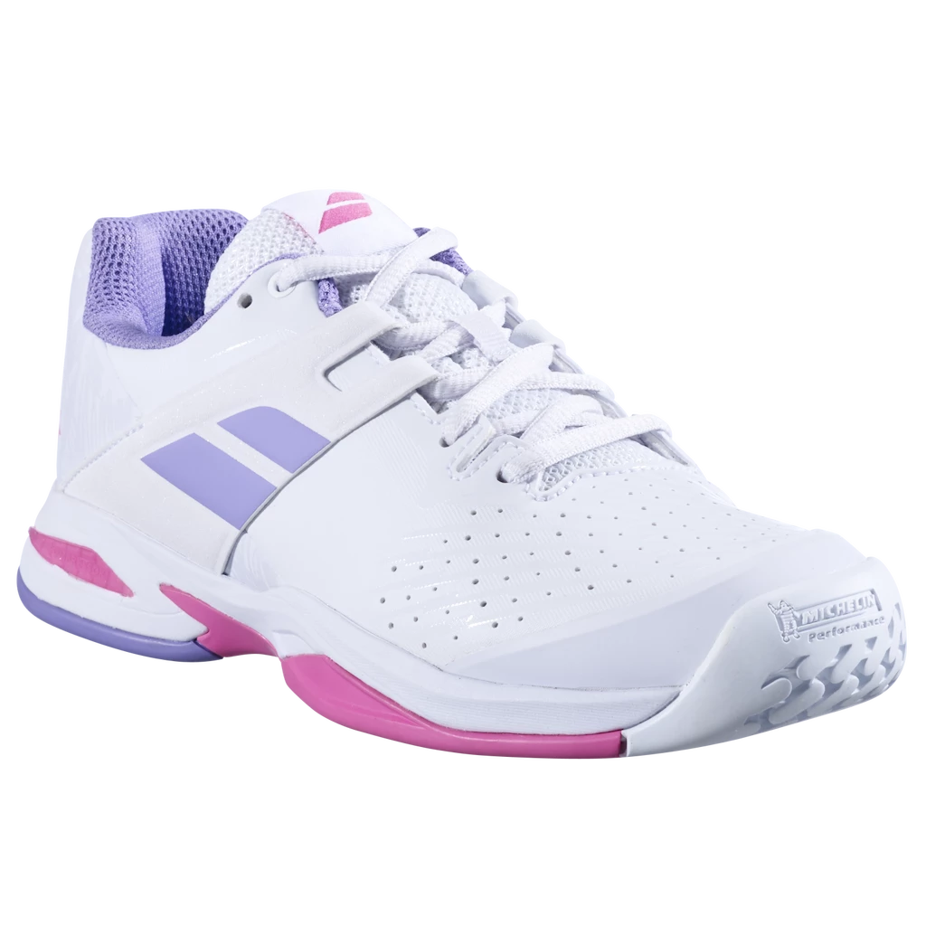 Kinder tennisschoenen Babolat Propulse All Court Junior Girl White/Lavender