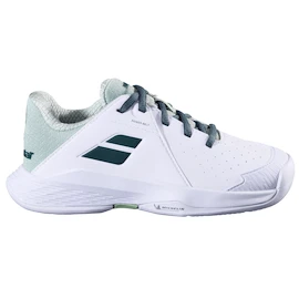 Kinder tennisschoenen Babolat Propulse Jr 3 AC Wimbledon White/Dark Green