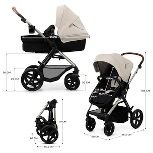 Kinderwagen Kinderkraft Moov 2 3in1 Moonlight Grey Eva Wheels