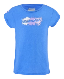 Meisjes T-shirt Babolat Exercise Cotton Tee Girl French Blue