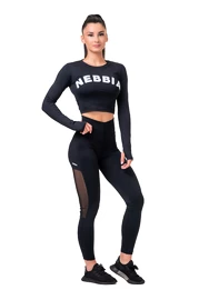 Nebbia Mesh legging met hoge taille zwart
