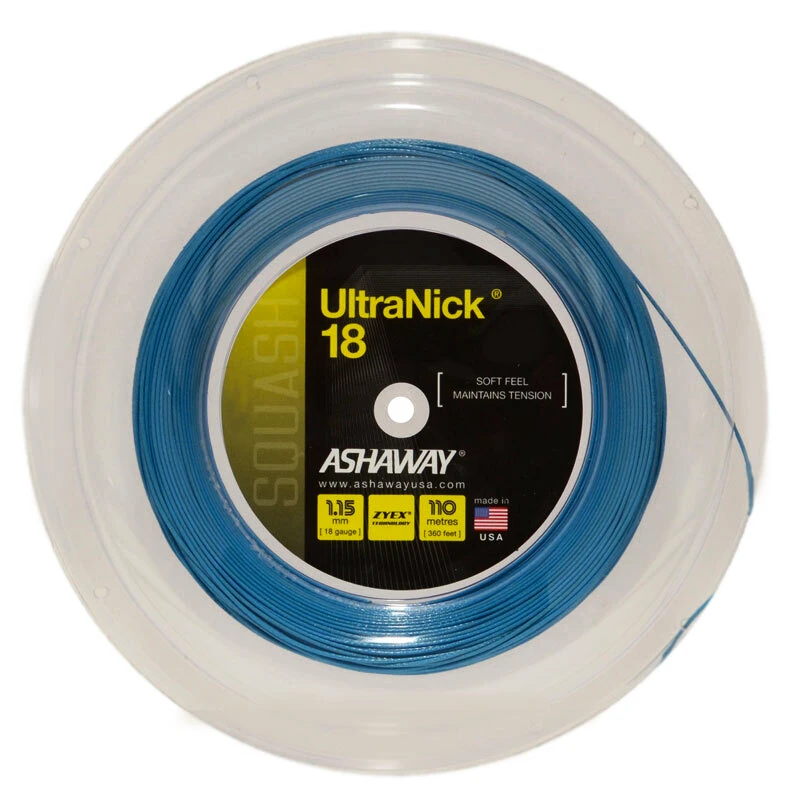 Squash besnaring Ashaway  Ultranick 18 Power Blue Rolle