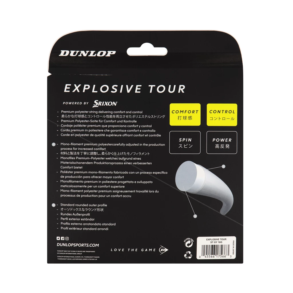 Tennis besnaring Dunlop  Explosive Tour Silver 1.25 Set (12 m)