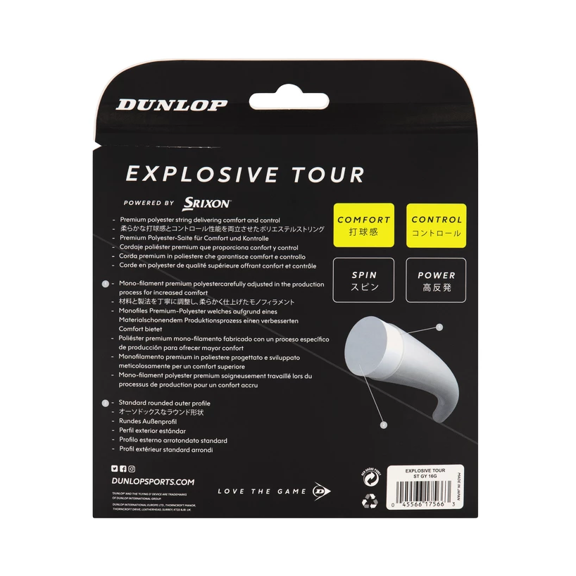 Tennis besnaring Dunlop  Explosive Tour Silver 1.25 Set (12 m)