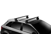 Thule dakdrager met aluminium EVO-stang, zwarte Honda Jazz 5-dr hatchback met kaal dak 08-14