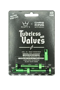 Tubeless ventiel PEATY'S  X chris king (mk2) emerald tubeless valves 60mm (ptv2-60-emr-12)