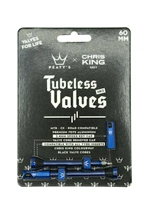 Tubeless ventiel PEATY'S  X chris king (mk2) navy tubeless valves 60mm (ptv2-60-nvy-12)