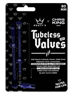 Tubeless ventiel PEATY'S  X chris king (mk2) navy tubeless valves - 80mm (ptv2-80-nvy-12)