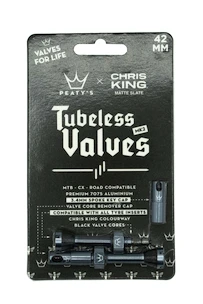 Tubeless ventiel PEATY'S  X chris king (mk2) slate tubeless valves 42mm (ptv2-42-slt-12)