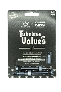 Tubeless ventiel PEATY'S  X chris king (mk2) slate tubeless valves 60mm (ptv2-60-slt-12)