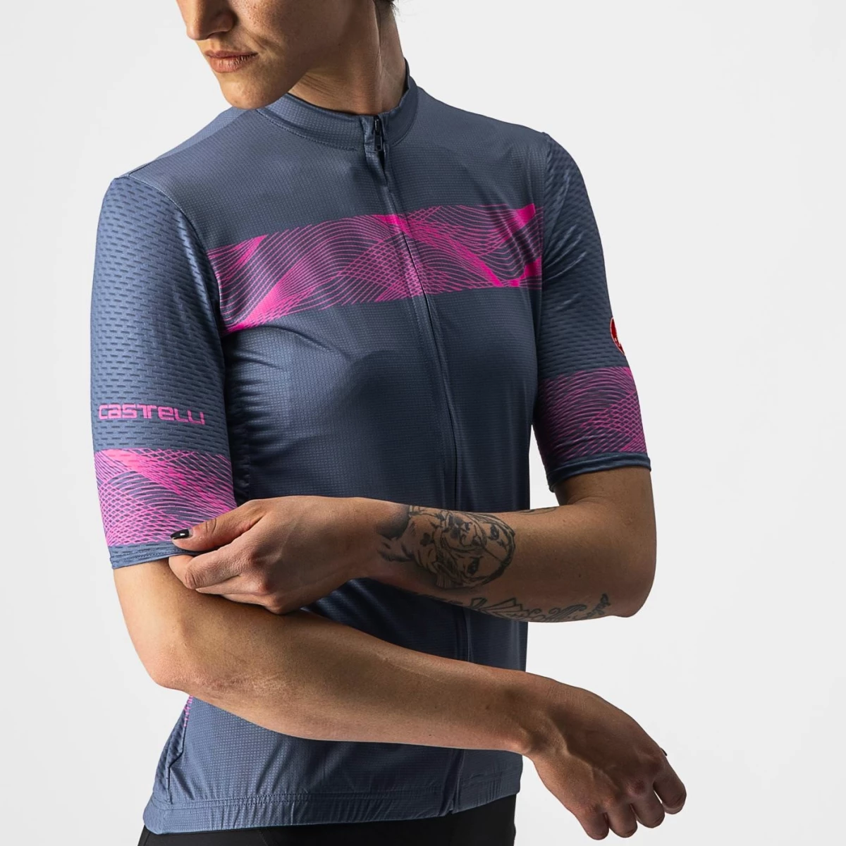 Castelli Fenice Light Steel Blue/Pink Fluo