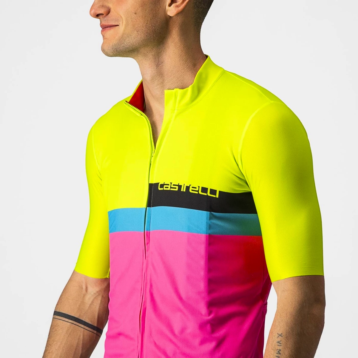 Castelli A Blocco Electric Lime/Black/Blue/Magenta