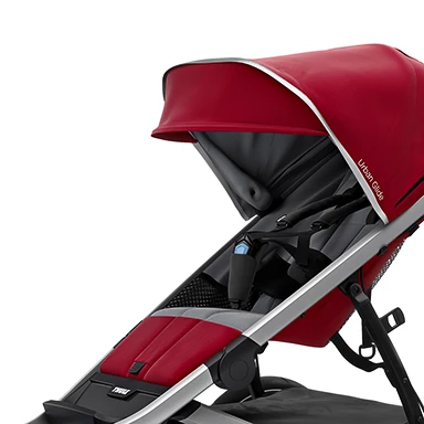 De Thule Urban Glide 2 kinderwagen heeft vijfpuntsgordels voor een veilige rit