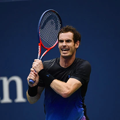 Andy Murray met het Head Radical tennisracket