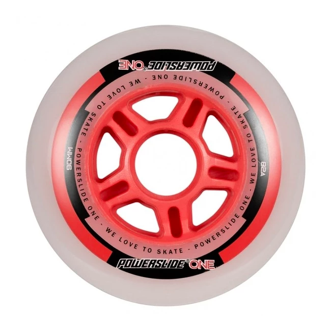 Wieltjes met lagers Powerslide  One Complete 90 mm 82A +  ABEC 5 + 8 mm Spacer 8 pcs