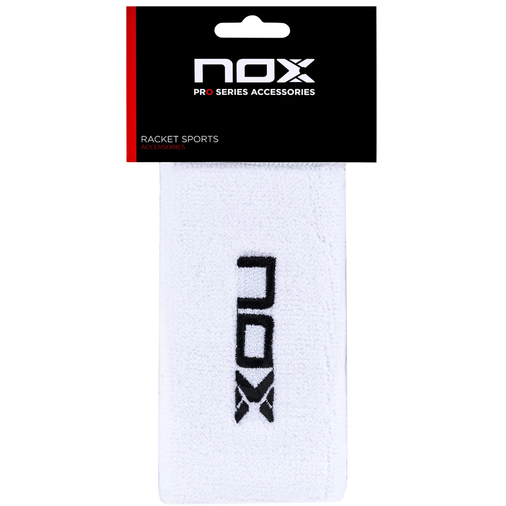 Zweetbandjes NOX  2 White/Black Logo Long Wristbands